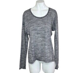 Lululemon Sweat Embrace Long Sleeve Shirt, Space Dye Grey, Pullover, Athletic